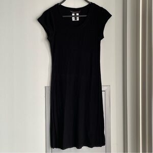 NWOT BCBGMAXAZRIA Black Ribbed Lyocell Blend T-shirt Dress
